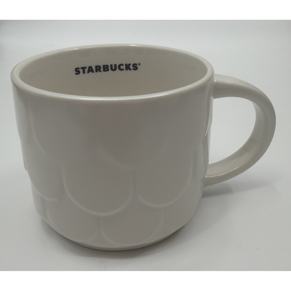 Starbucks Coffee Mug Pearl White 3D Mermaid Scales 14 oz 2023